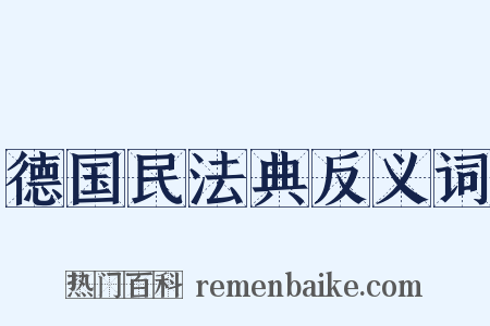 德国民法典反义词是什么意思的图片